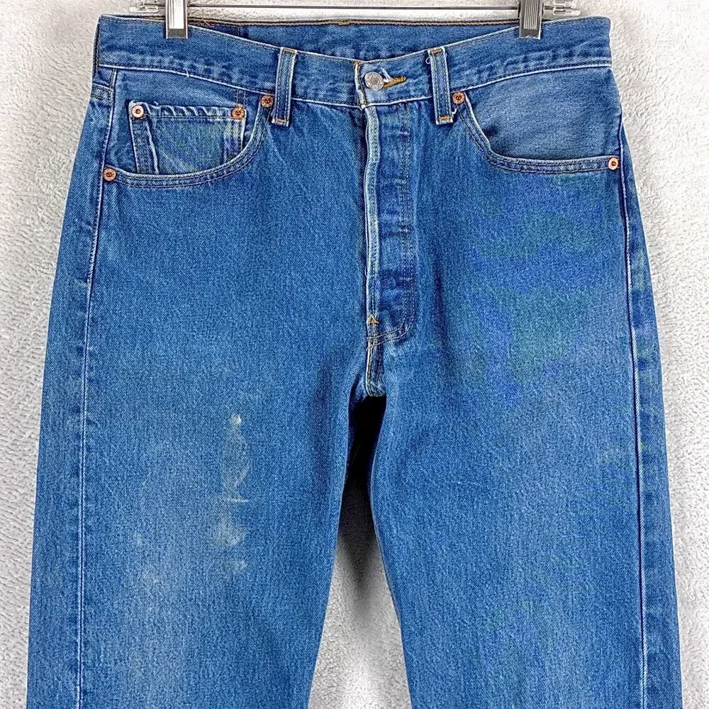 VTG Levis 501 Jeans Mens 33x38 (32x33) Faded Button Fly Classic Preppy Indie